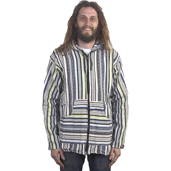 Amazon.com: Sunshine Joy Woven Baja Style Zip Up Hoodie